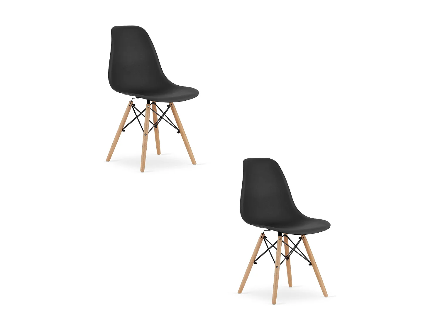 Sedia Valora OSAKA con gambe nere naturali per soggiorno x2