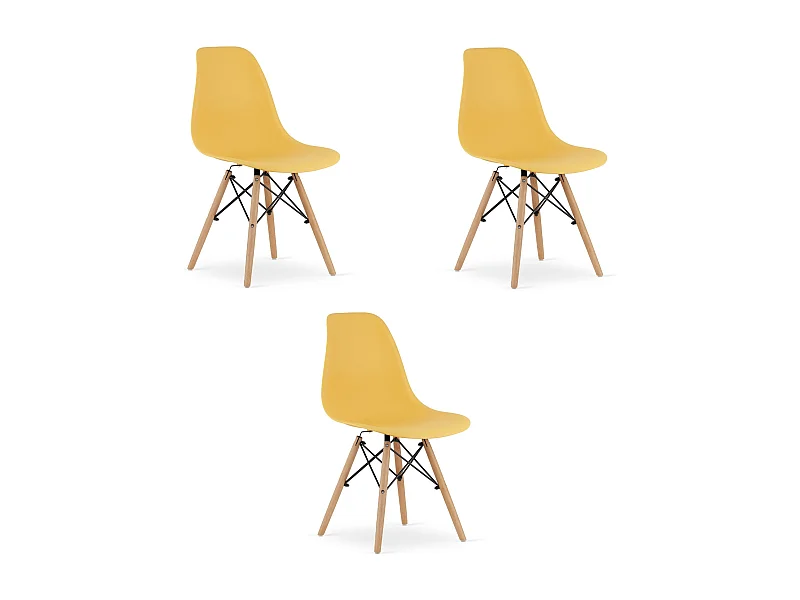 Silla Valora OSAKA, color mostaza natural, patas de polipropileno (x3)
