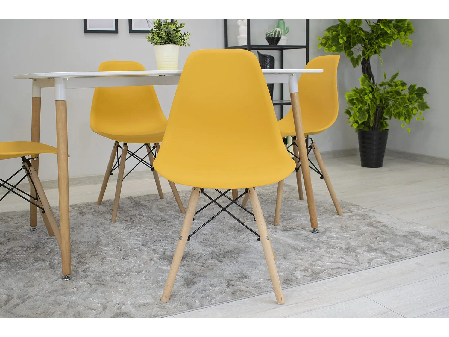 Chaise Valora OSAKA Moutarde Pieds Naturels Polypropylène x3