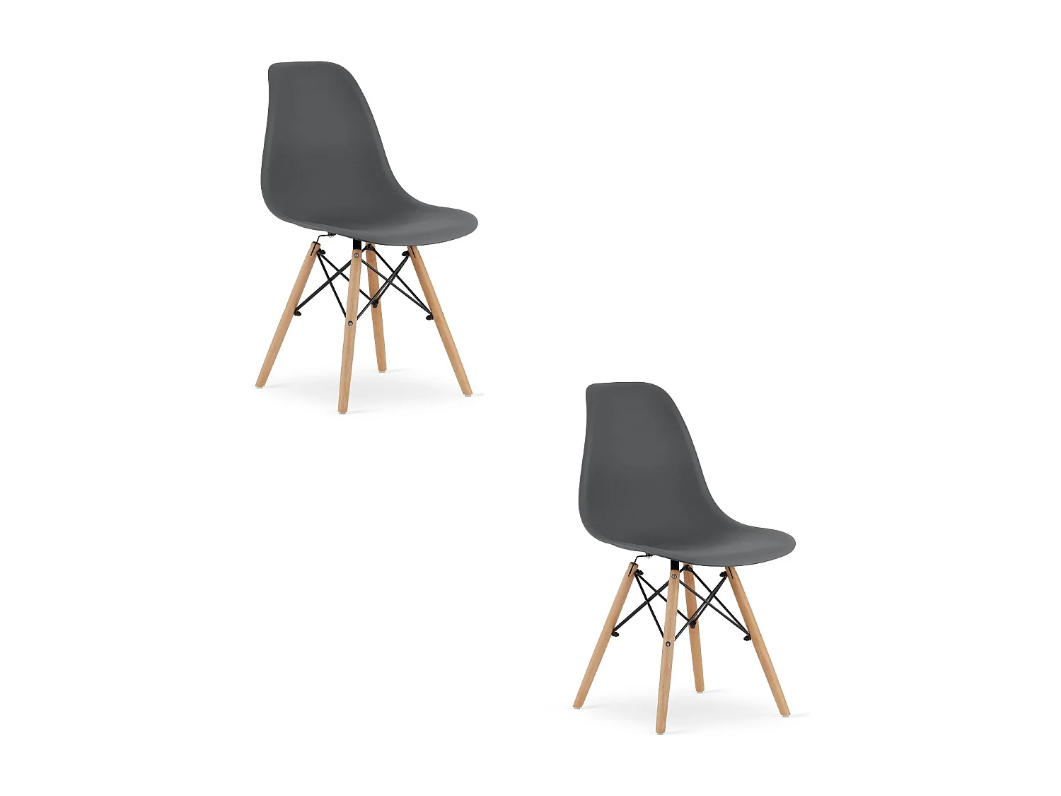 Chaise Valora OSAKA Gris foncé Pieds naturels pour salon x2