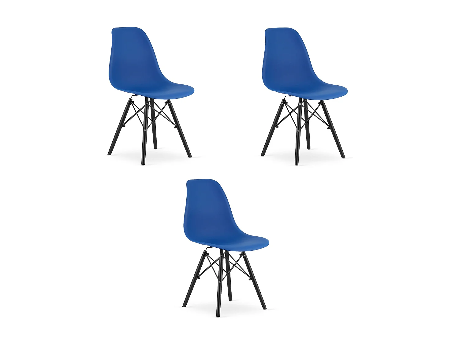 Cadeira Valora OSAKA Azul com Pernas Pretas, Design Ergonômico x3