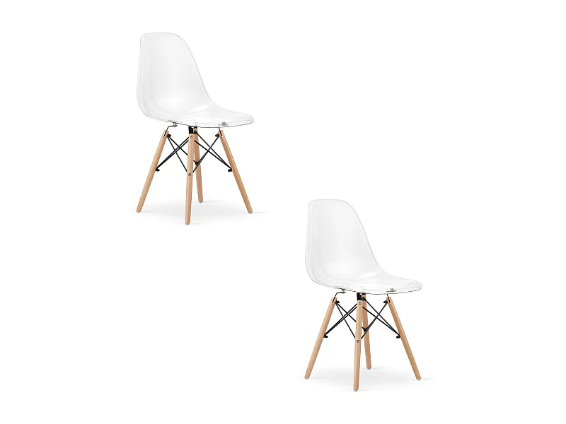 Valora OSAKA stoel met transparante natuurlijke poten voor de woonkamer x2