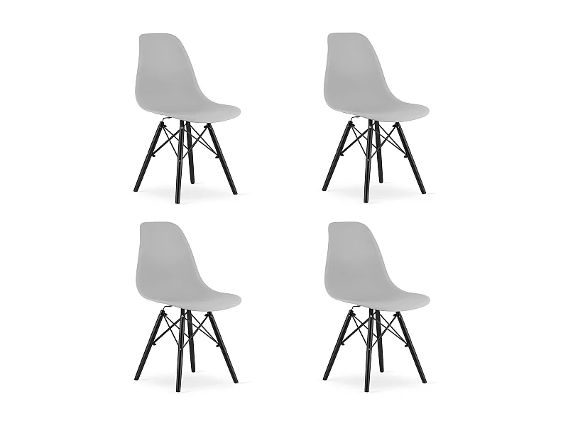 Chaise Valora OSAKA Gris Noir Pieds Design Ergonomique x4