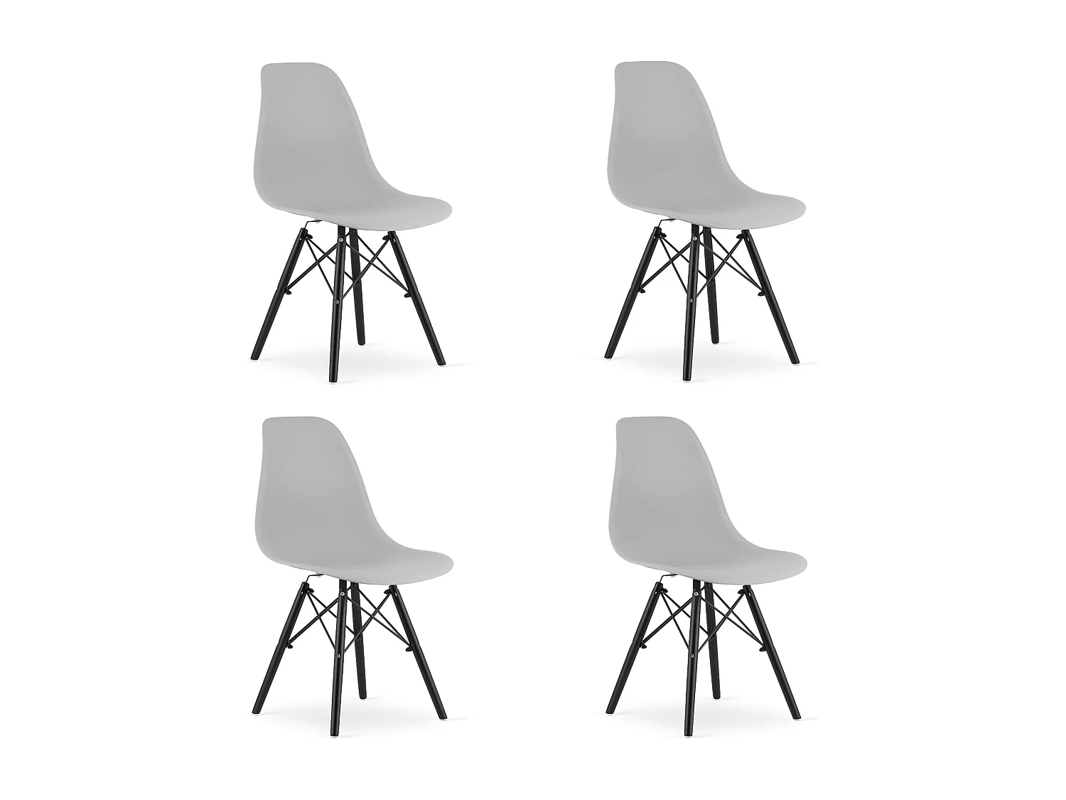 Chaise Valora OSAKA Gris Noir Pieds Design Ergonomique x4