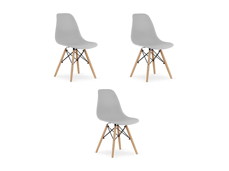 Valora OSAKA stoel met grijze houten poten en ergonomisch ontwerp x3