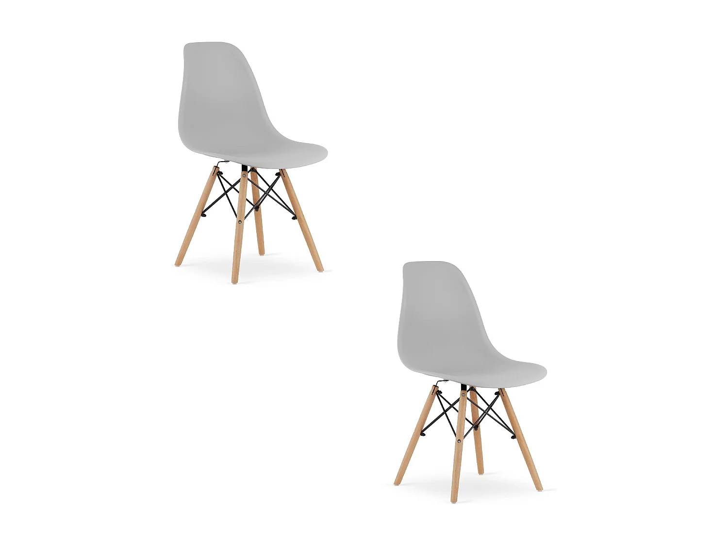 Chaise Valora OSAKA grise, pieds naturels, pour salon (x2)