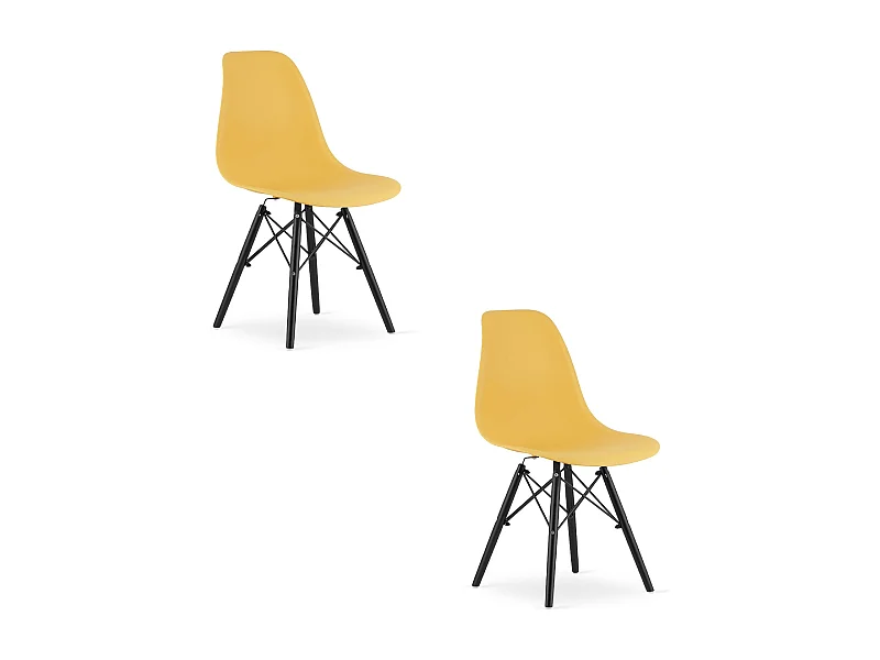Silla Valora OSAKA color mostaza con patas negras para sala de estar (x2)