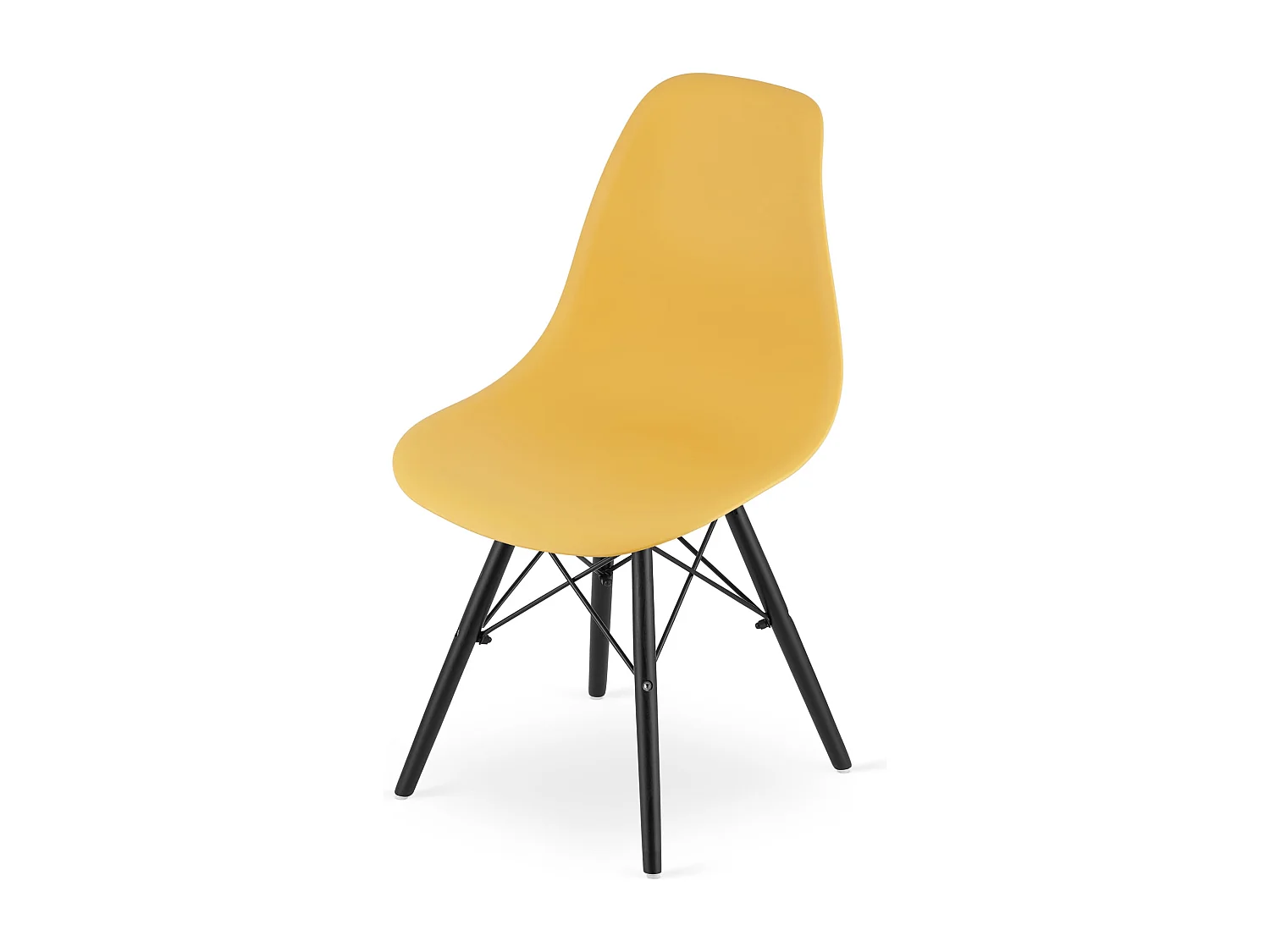 Chaise Valora OSAKA, couleur moutarde, pieds noirs, pour salon (x2)