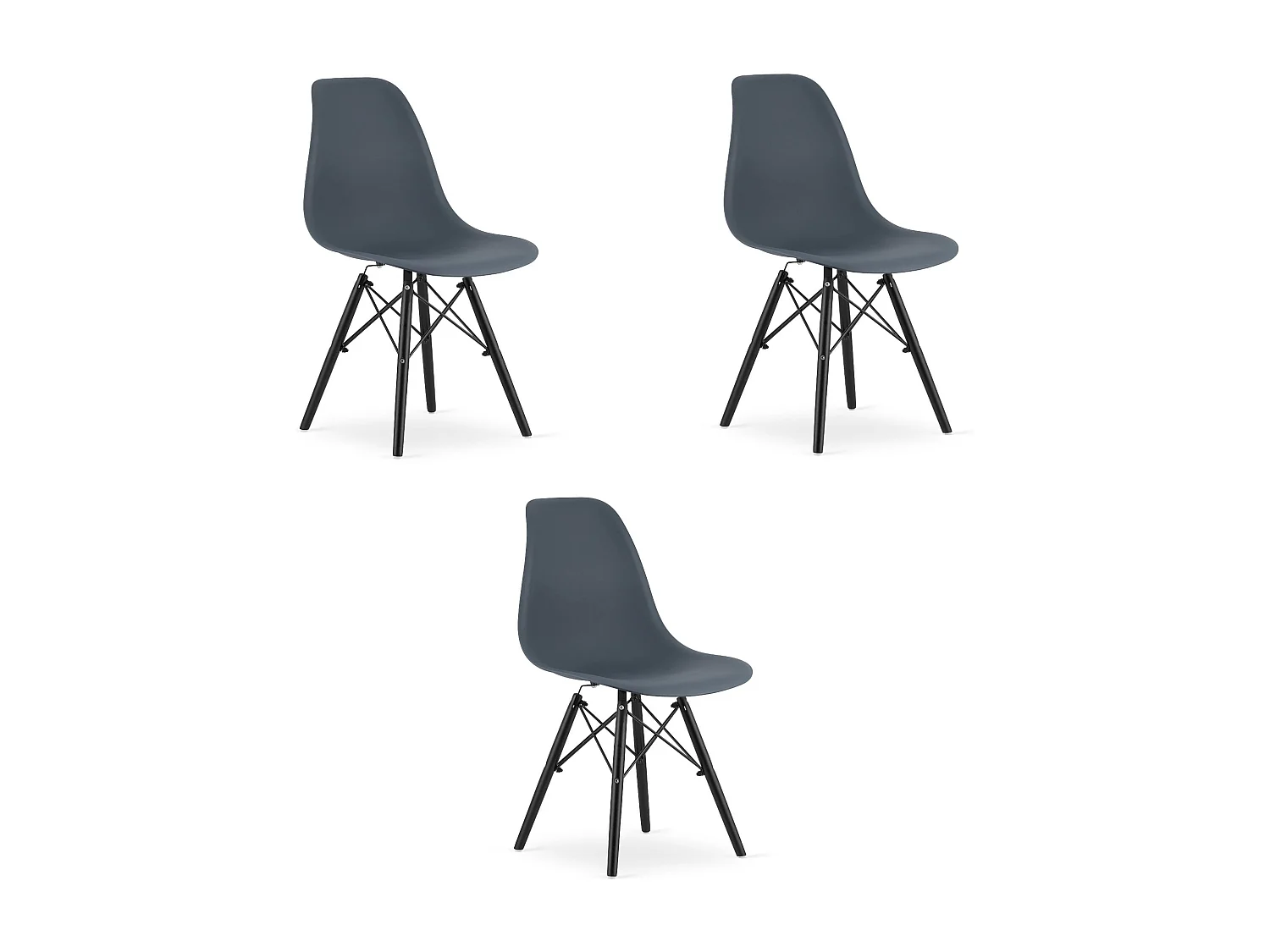 Chaise Valora OSAKA, pieds noirs ardoise, pour salon x3