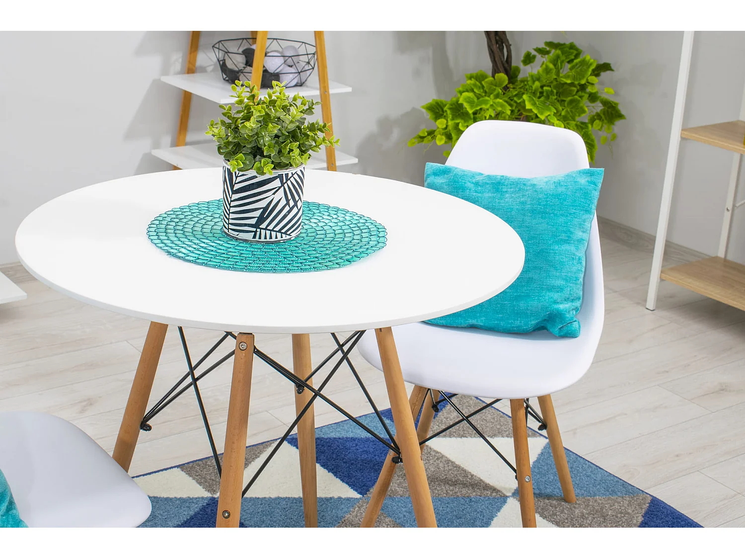 Chaise Valora OSAKA blanche, pieds naturels, pour salon x3