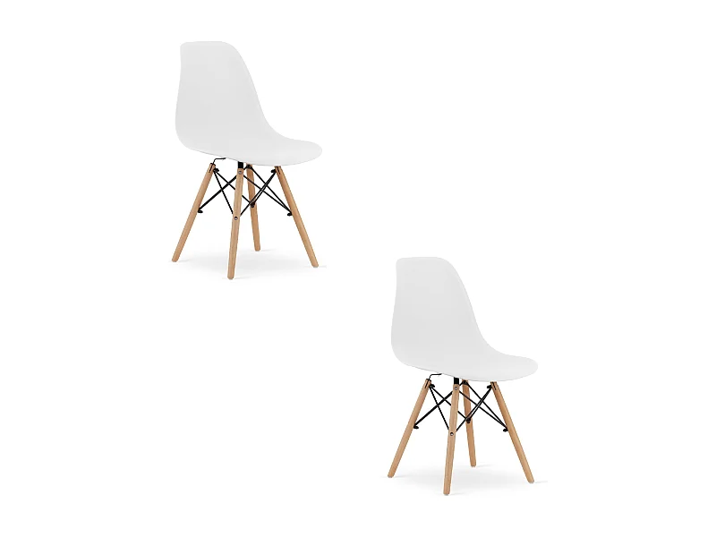 Silla Valora OSAKA, patas blancas naturales, diseño ergonómico (x2)