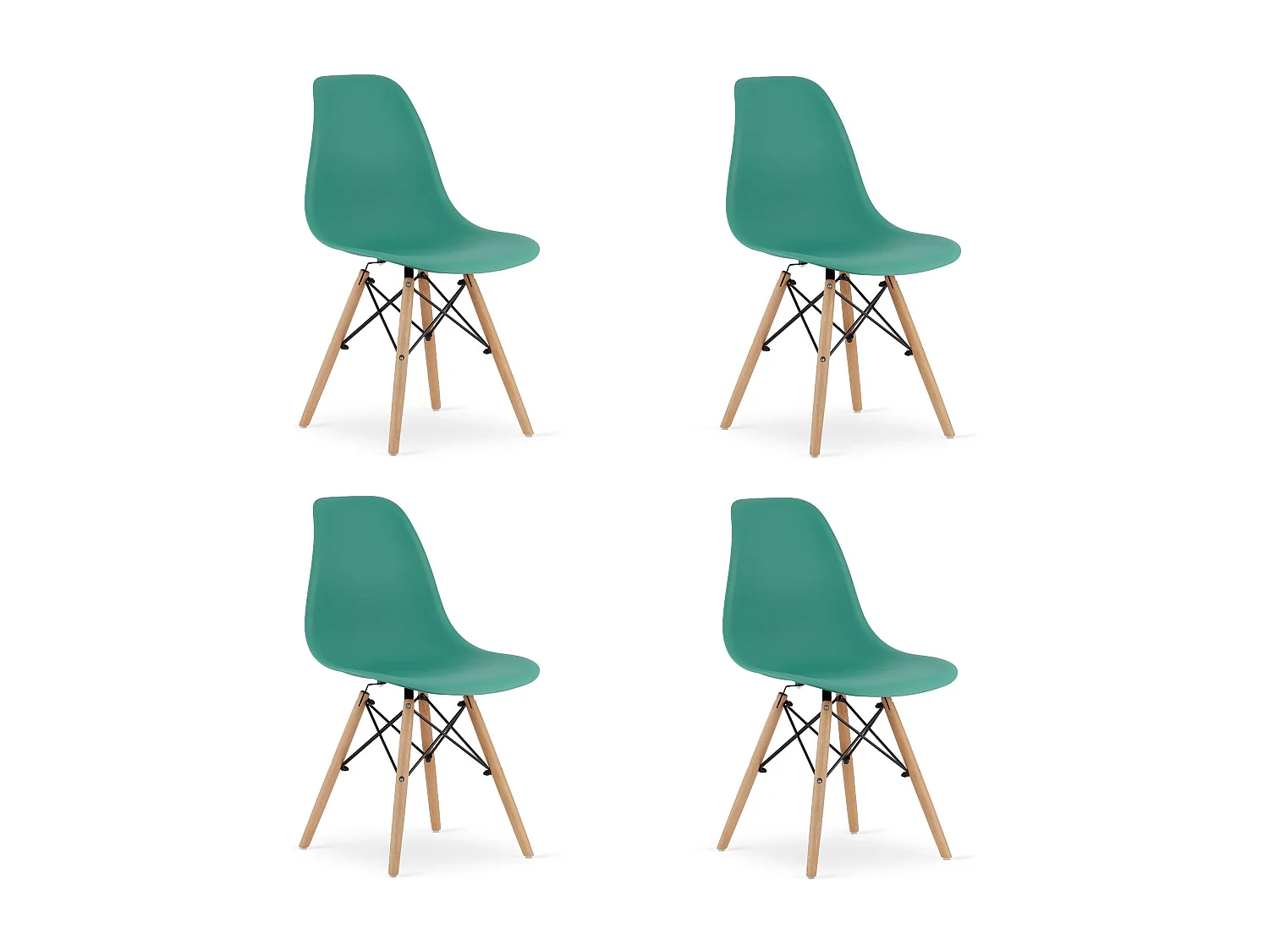 Chaise Valora OSAKA, pieds naturels verts, pour salon (x4)