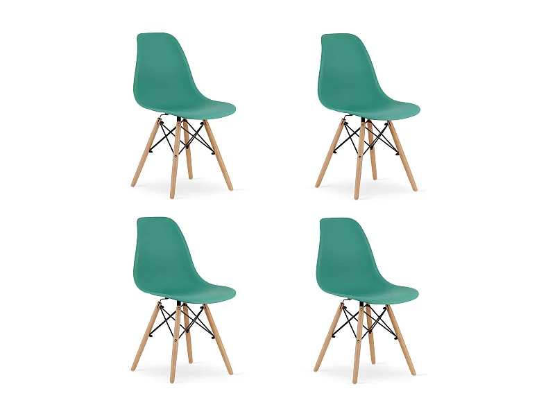 Krzesło Valora OSAKA, zielone, naturalne nogi, do salonu, x4