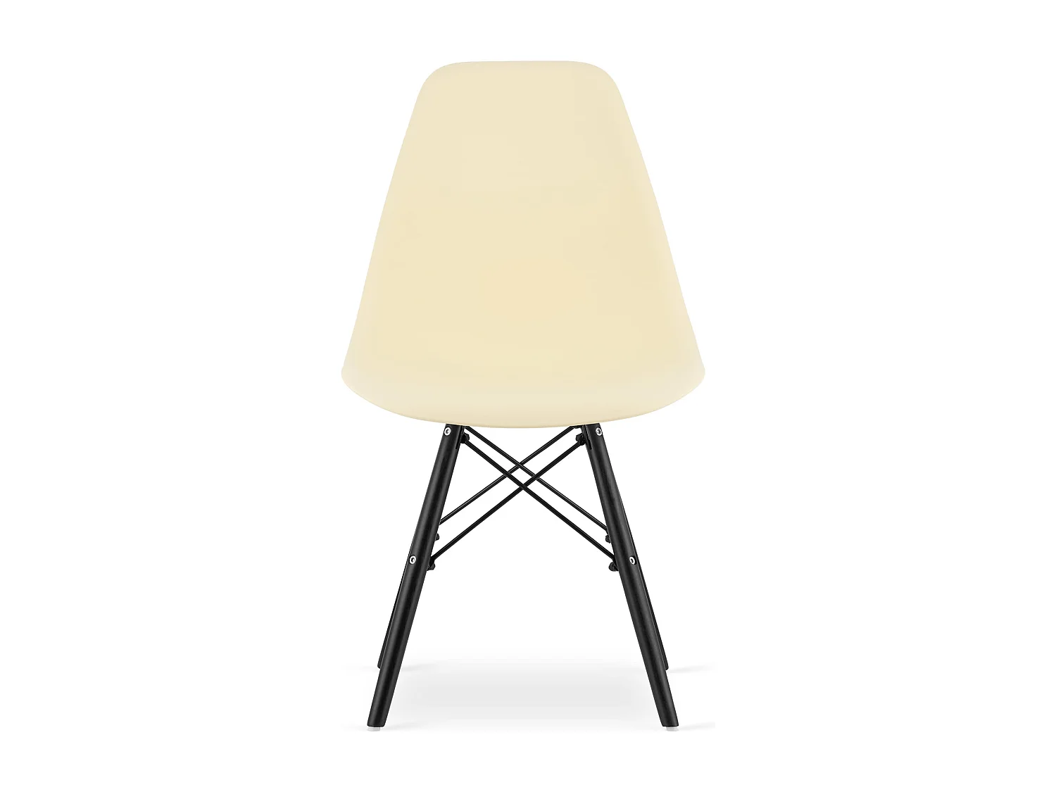 Valora OSAKA Stuhl, cremefarben, schwarze Beine, ergonomisch, für das Wohnzimmer