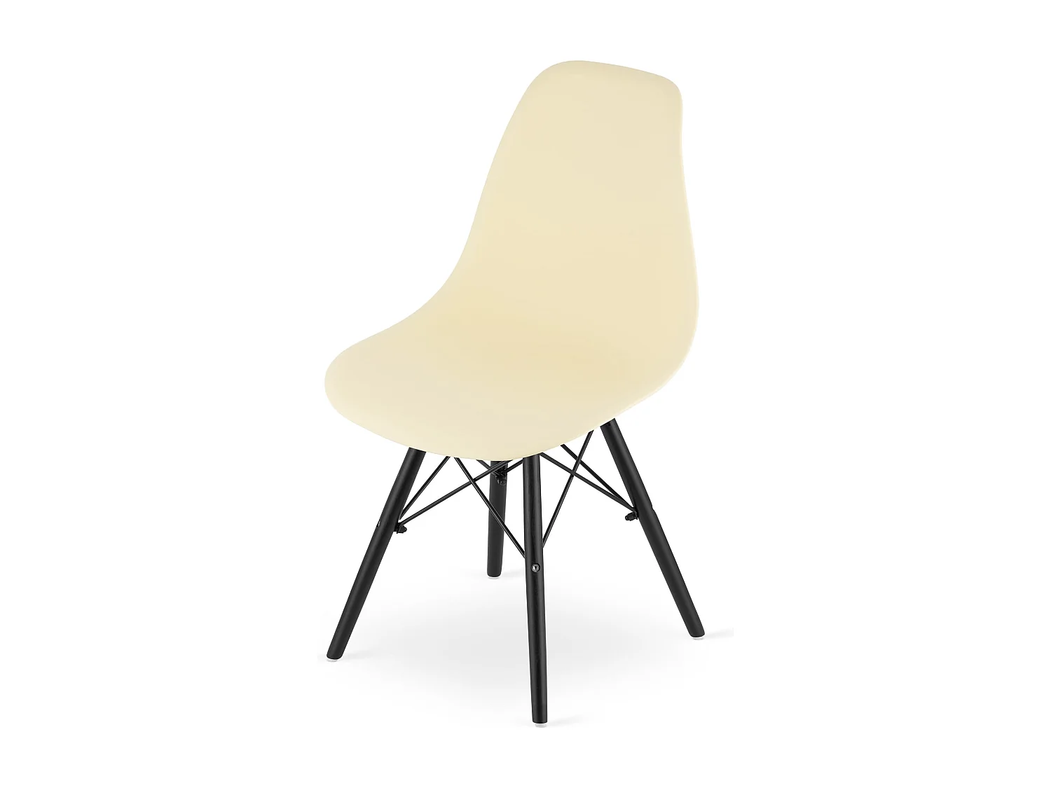 Valora OSAKA Stuhl, cremefarben, schwarze Beine, ergonomisch, für das Wohnzimmer