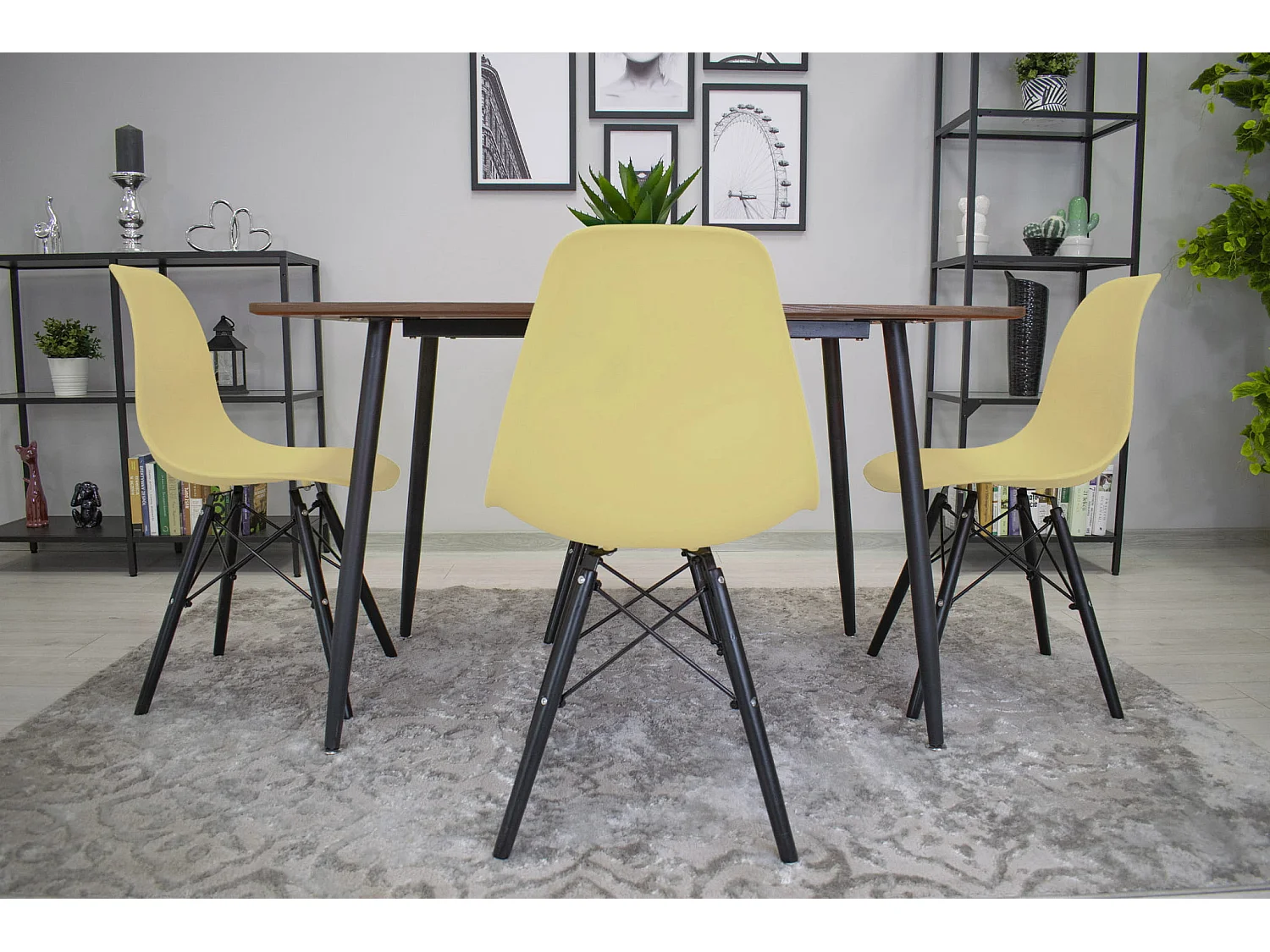 Valora OSAKA Stuhl, cremefarben, schwarze Beine, ergonomisch, für das Wohnzimmer