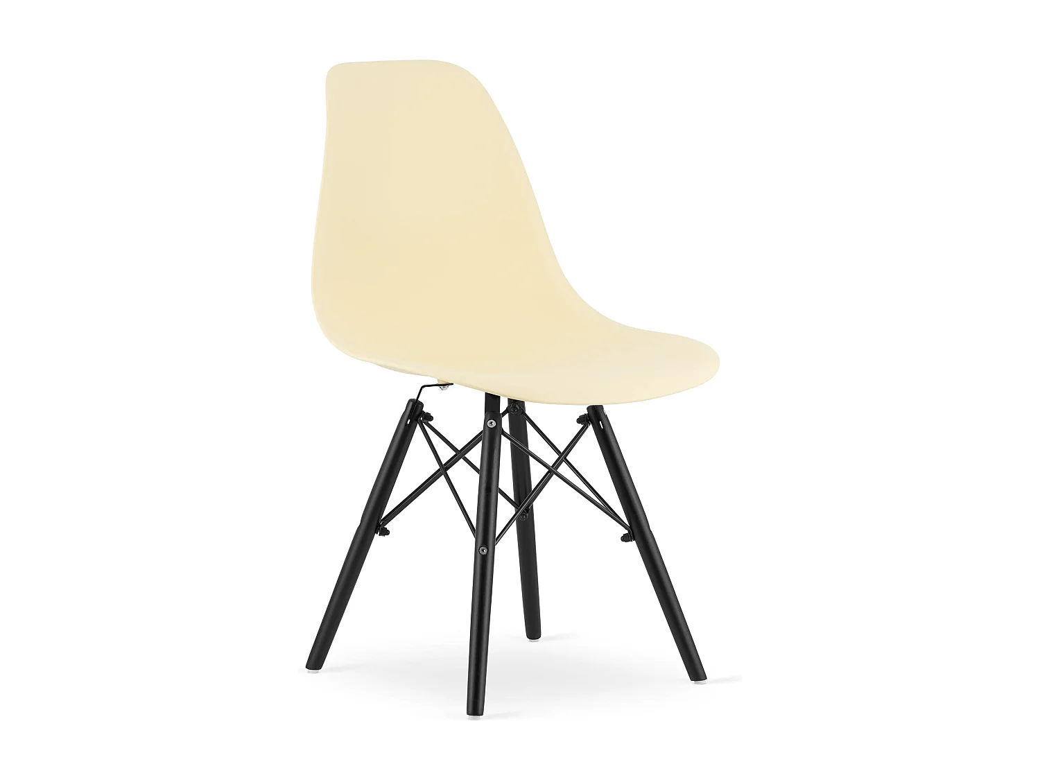 Cadeira Valora OSAKA Creme com Pés Pretos, Ergonômica, para Sala de Estar