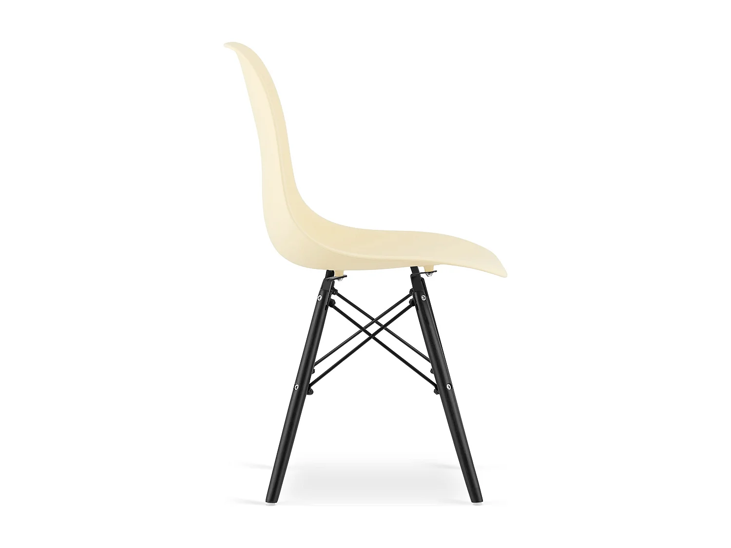 Cadeira Valora OSAKA Creme com Pés Pretos, Ergonômica, para Sala de Estar