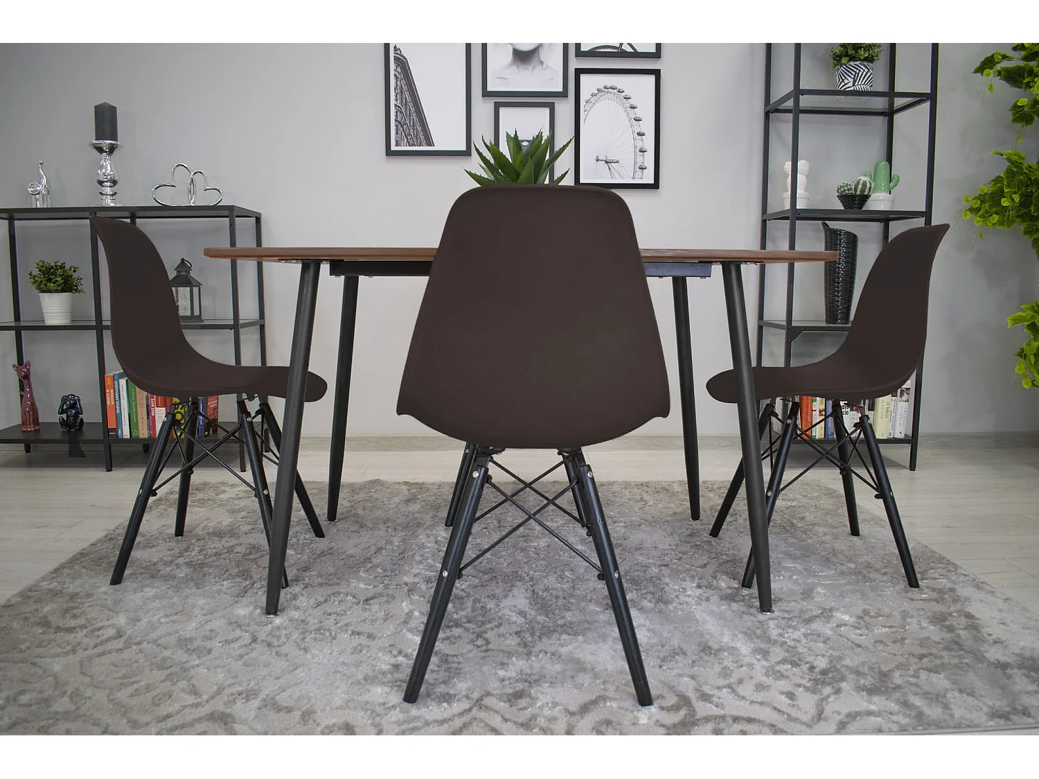 Valora OSAKA Stuhl, Kaffeebraun, schwarze Beine, ergonomisch, für das Wohnzimmer