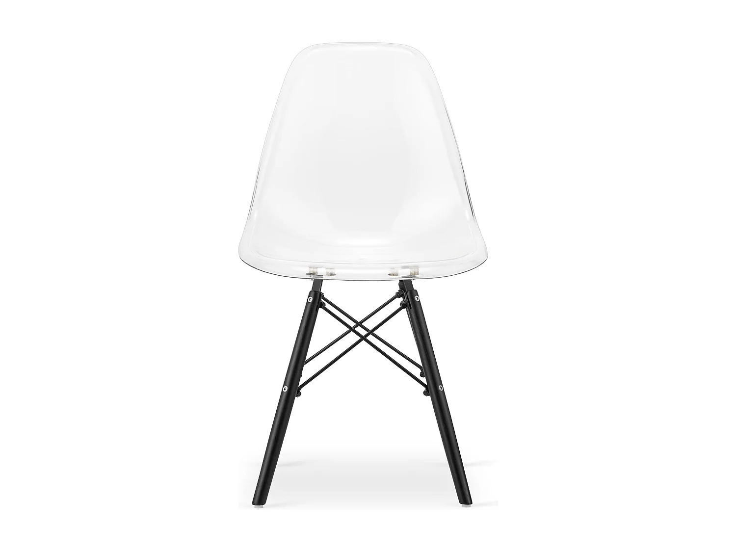 Chaise Valora OSAKA, pieds noirs transparents, pour salon x3