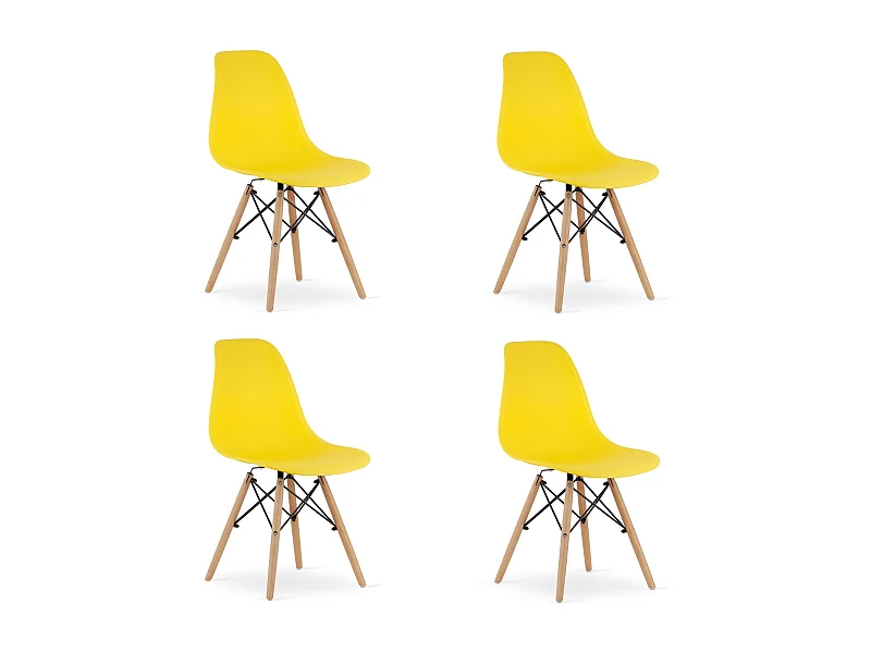 Valora OSAKA stoel met gele natuurlijke poten voor de woonkamer x4