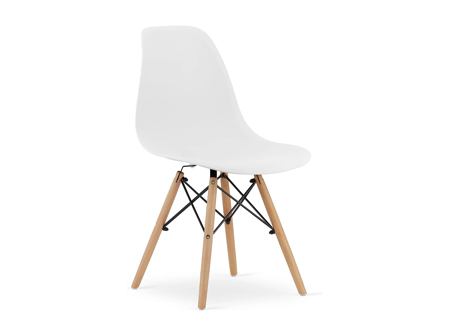 Valora OSAKA Stuhl, weiß, Naturbeine, ergonomisches Design, 4 Stück