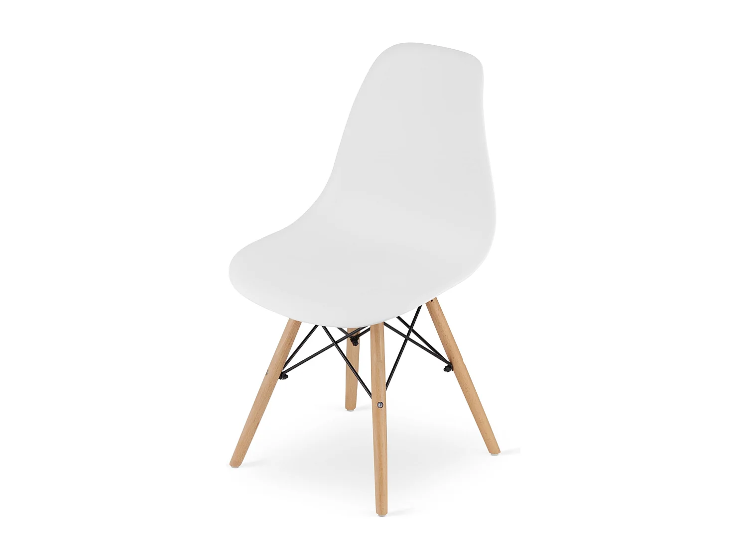 Valora OSAKA Stuhl, weiß, Naturbeine, ergonomisches Design, 4 Stück