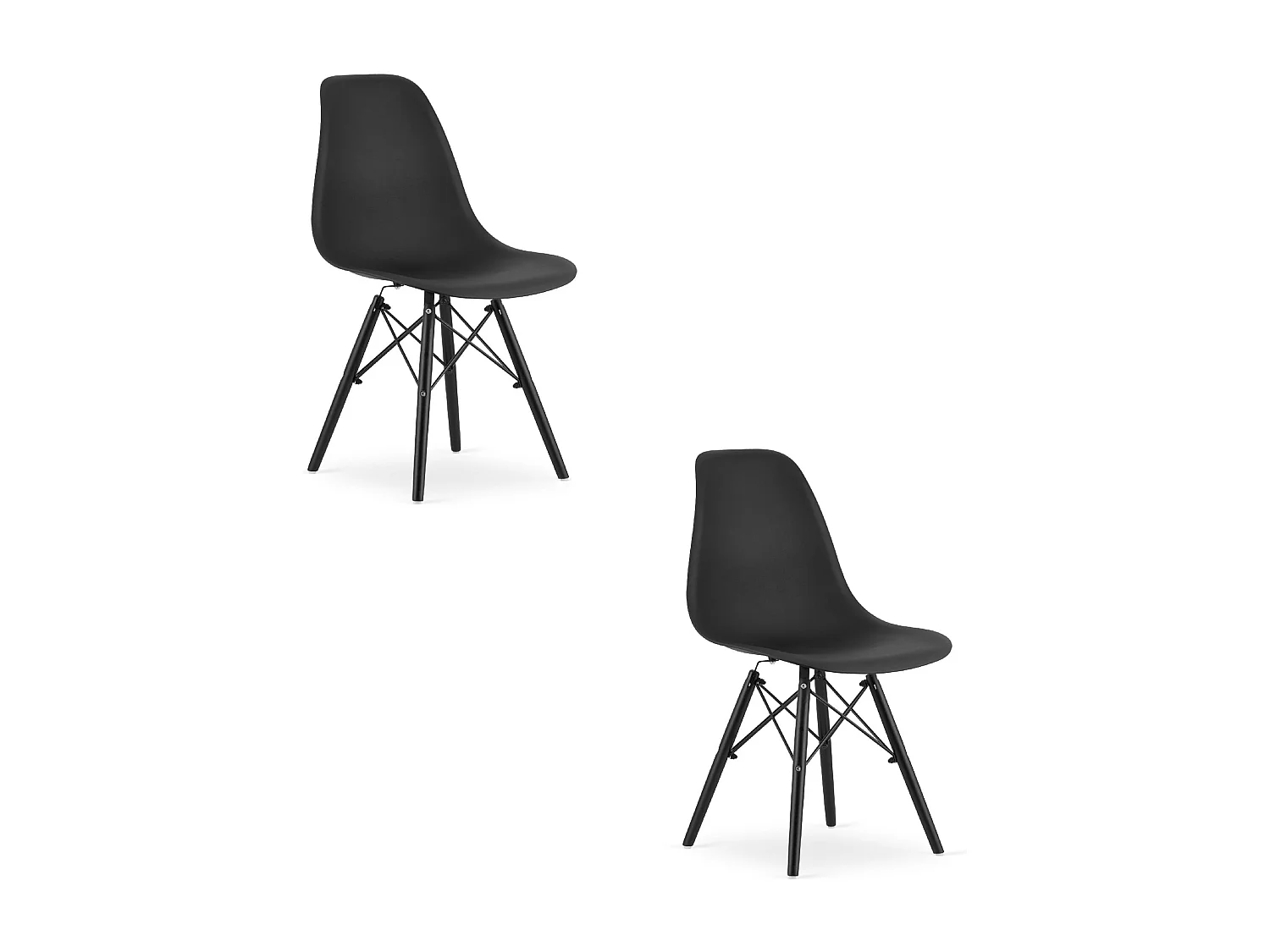 Valora OSAKA Stuhl, schwarze Holzbeine, ergonomisches Design, 2 Stück