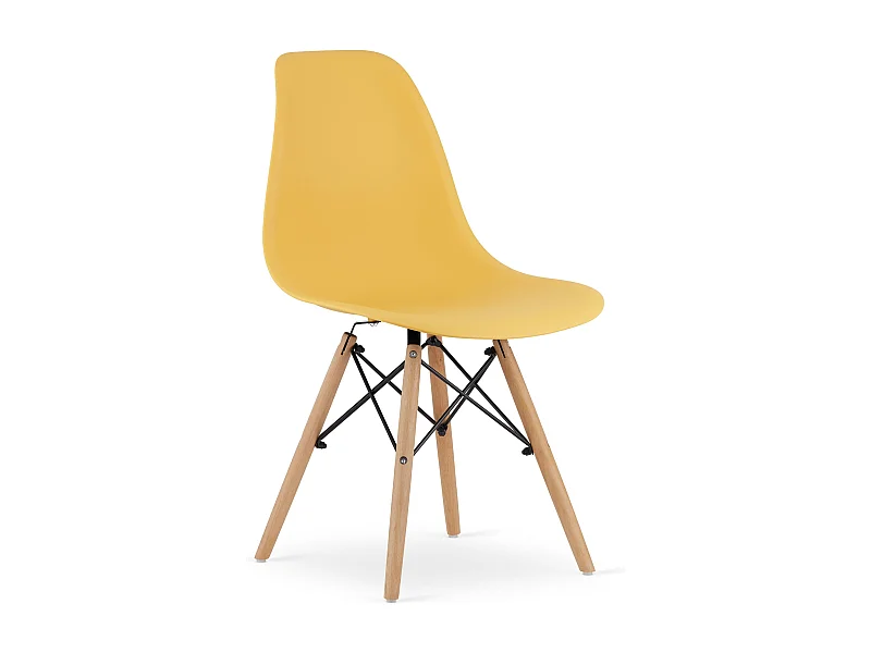 Silla Valora OSAKA Mostaza Patas Naturales Polipropileno Haya