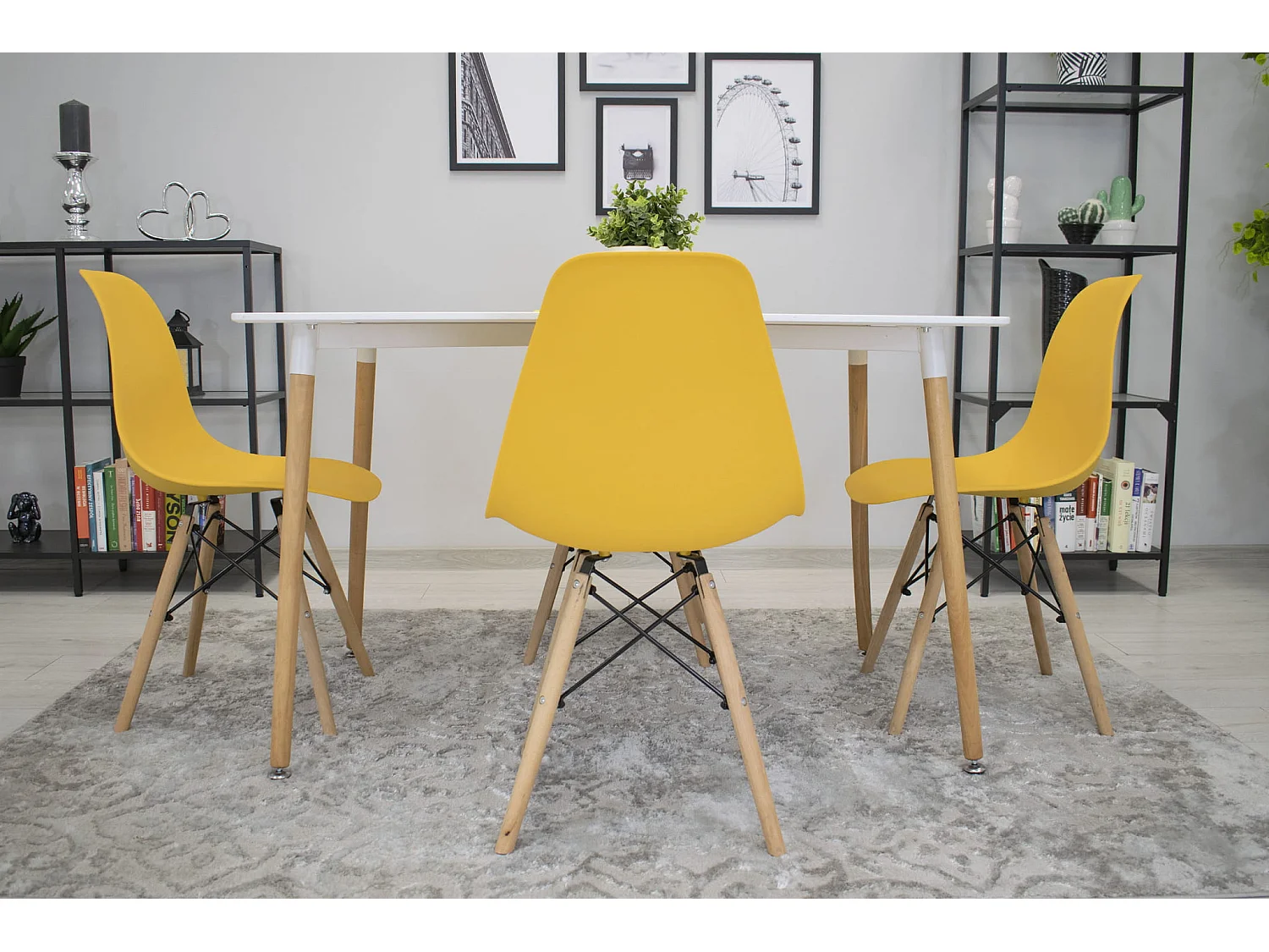 Chaise Valora OSAKA, couleur moutarde, pieds naturels, polypropylène, hêtre