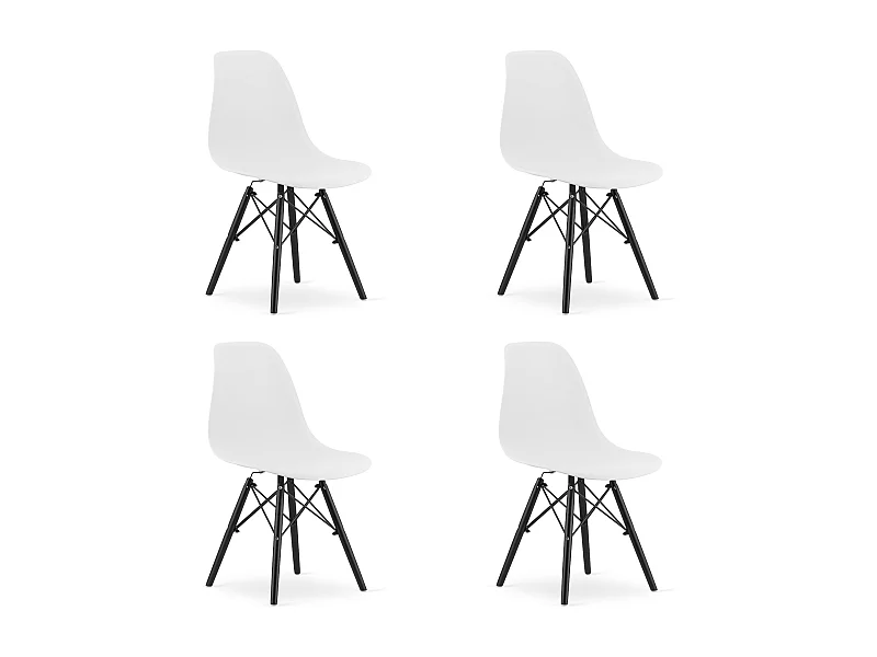 Sedia Valora OSAKA bianca gambe nere design ergonomico x4