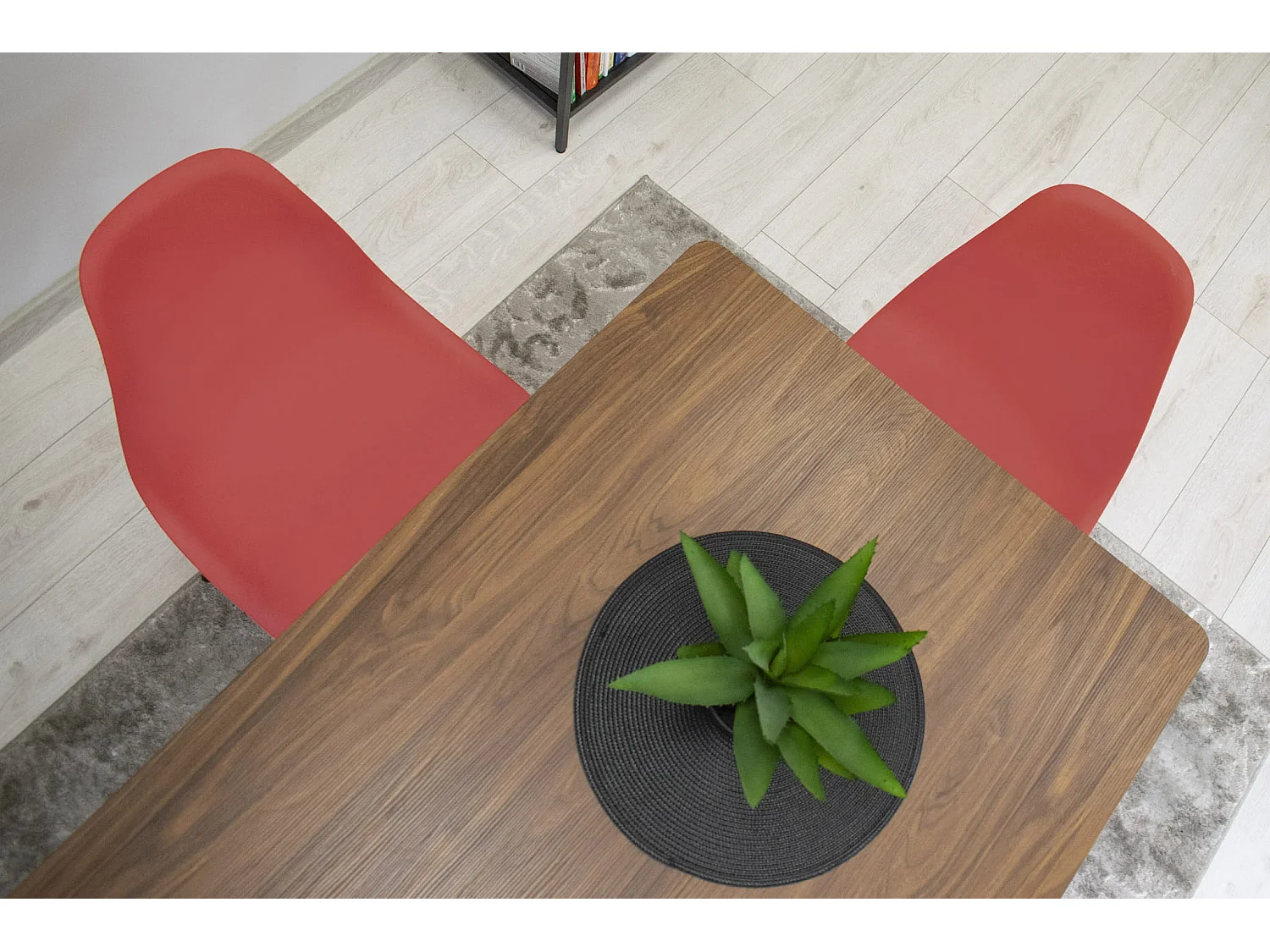 Valora OSAKA Stuhl, ergonomisches Design, Beine in Zinnoberrot Schwarz (4 Stück)