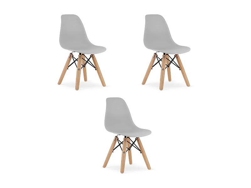 Valora ZUBI stoel ergonomisch grijs voor kinderkamer x3