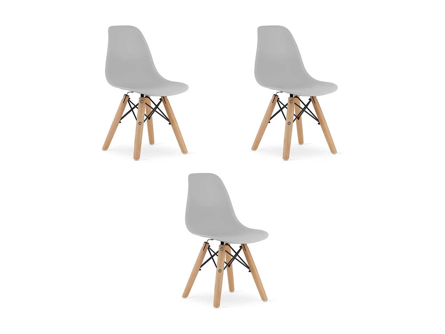 Valora ZUBI stoel ergonomisch grijs voor kinderkamer x3