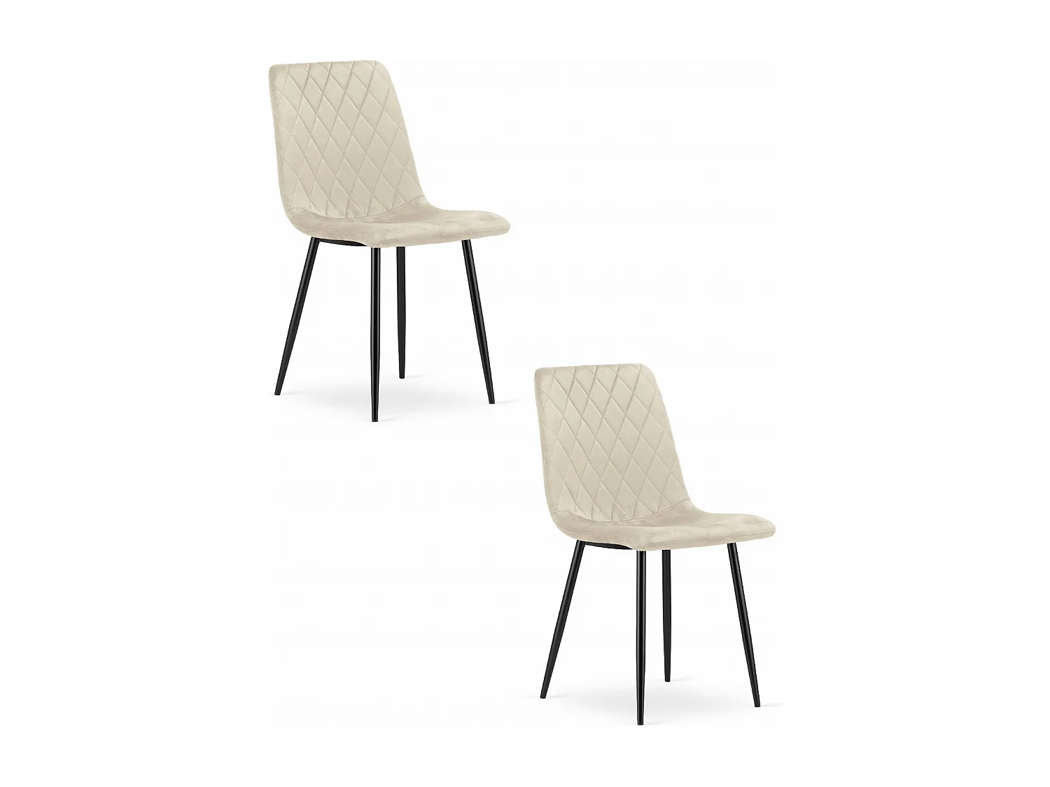 Chaise Valora TURIN en velours beige, design ergonomique x2