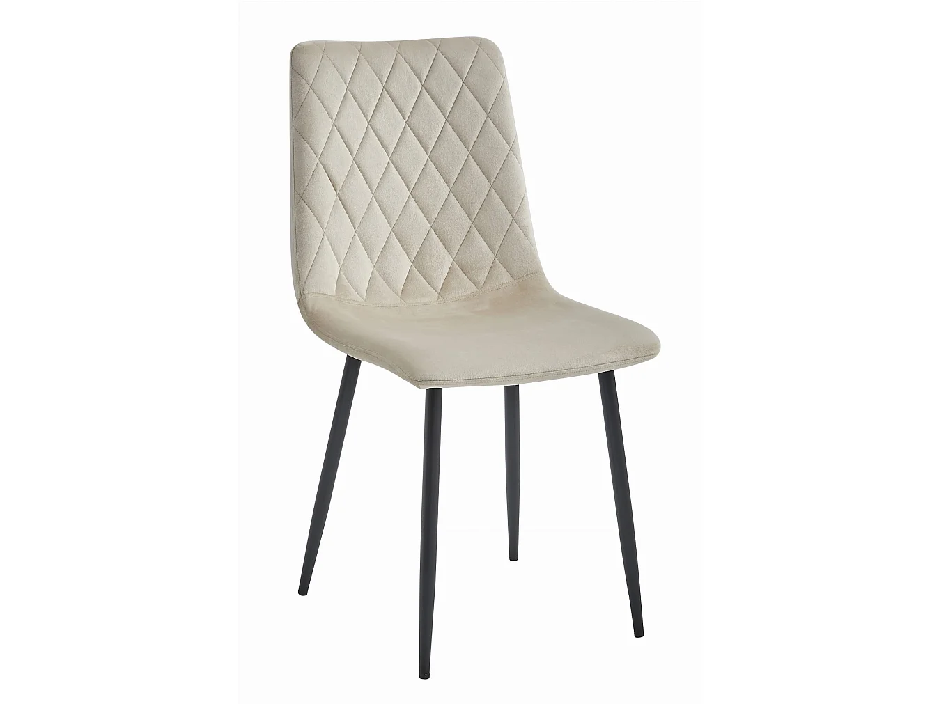 Chaise Valora TURIN en velours beige, design ergonomique x2