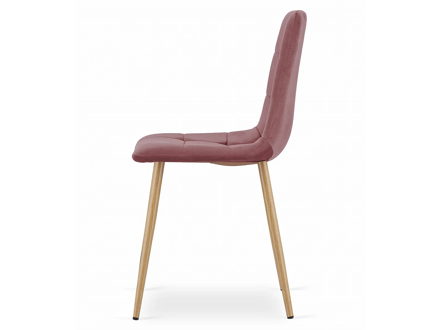 Fauteuil Valora PYRA en velours rose / pieds couleur bois x 1 pour salon