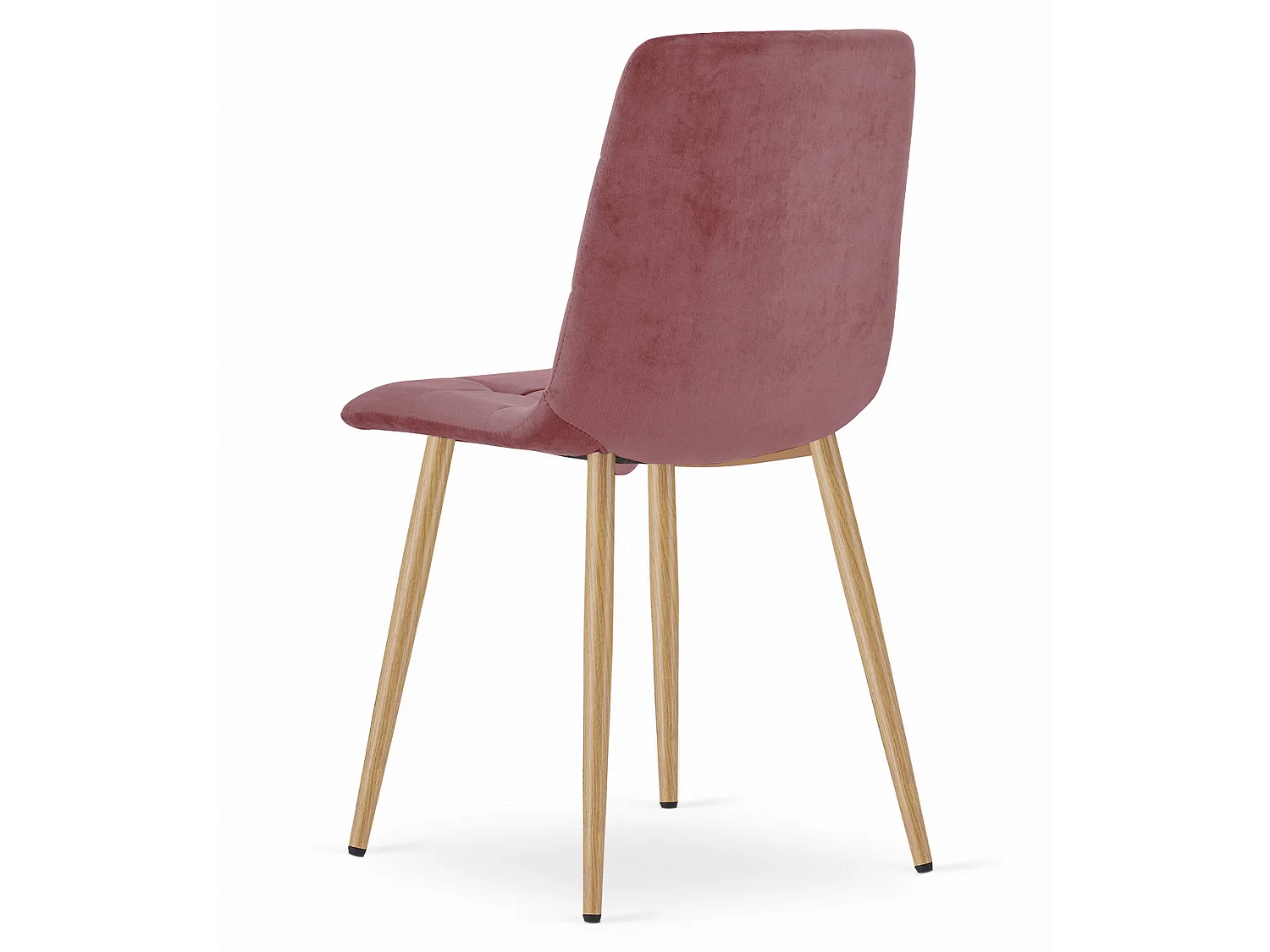 Fauteuil Valora PYRA en velours rose / pieds couleur bois x 1 pour salon