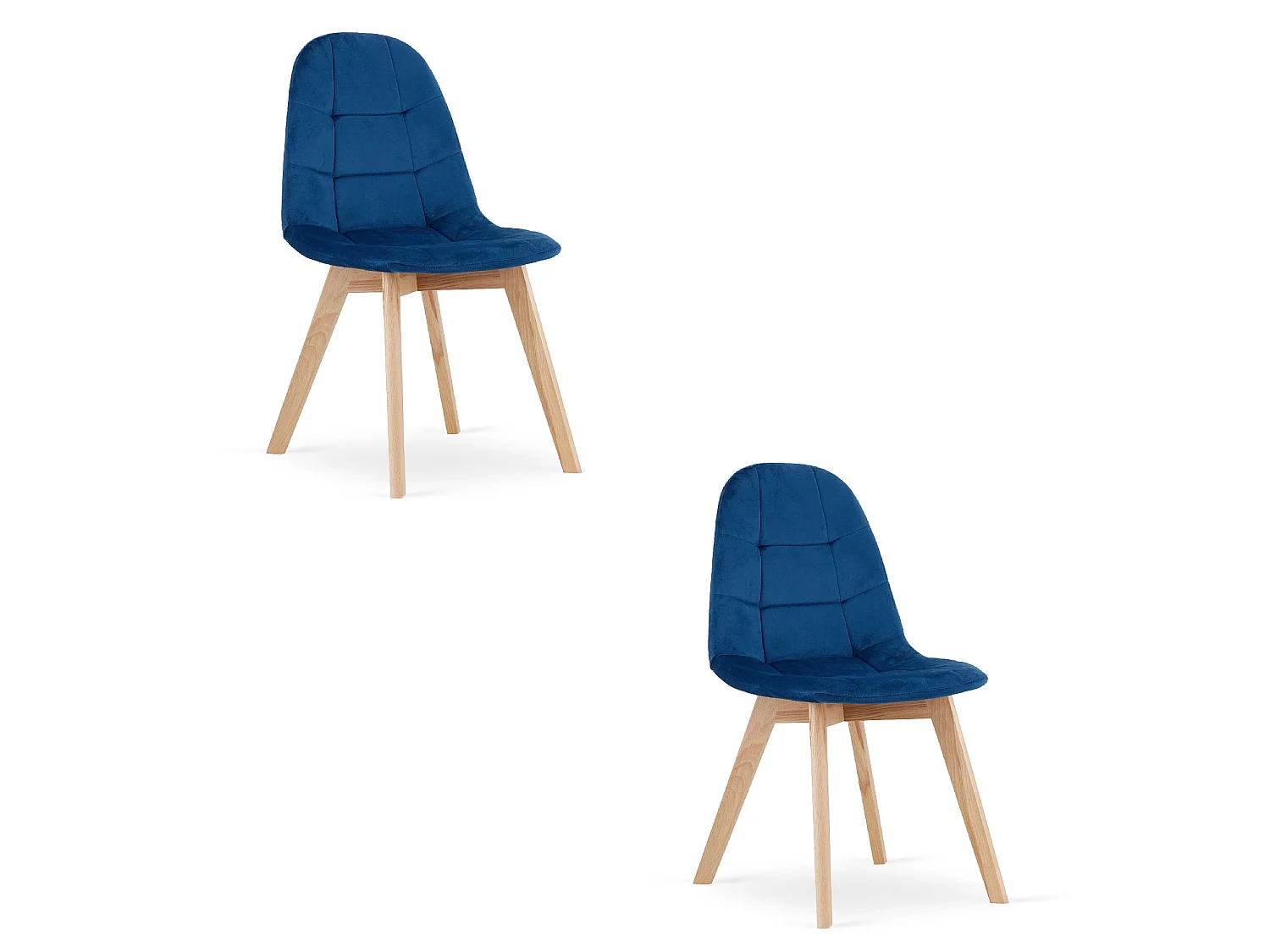 Valora NUUC Chaise Velours Bleu Marine Design Ergonomique x2