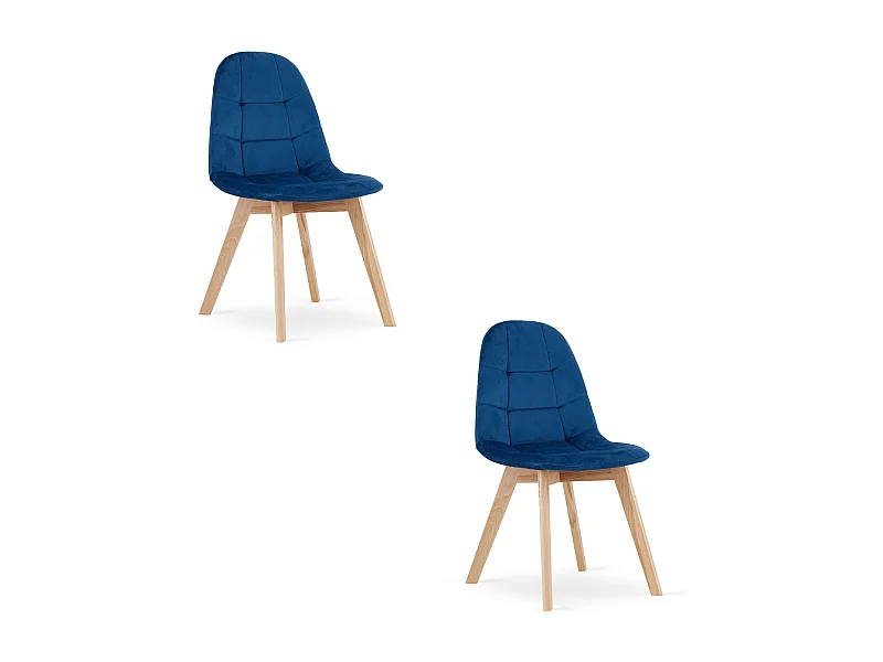 Valora NUUC Stoel Marineblauw Fluweel Ergonomisch Ontwerp x2