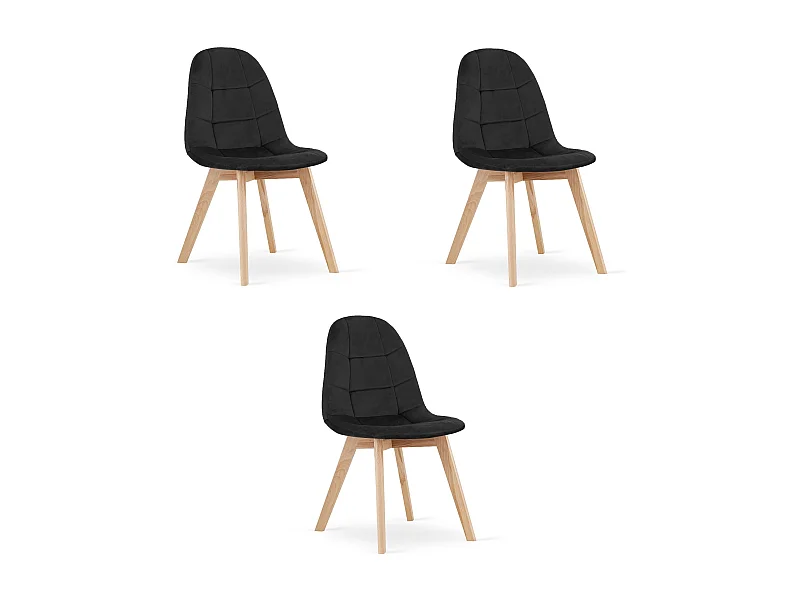 Valora NUUC stoel zwart fluweel ergonomisch ontwerp x3