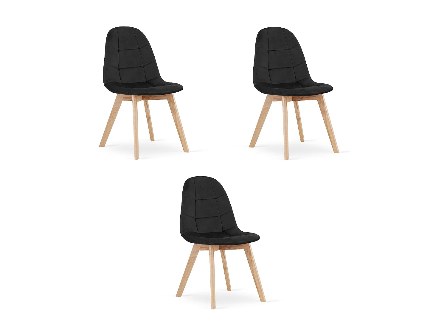 Cadeira Valora NUUC em veludo preto com design ergonômico x3