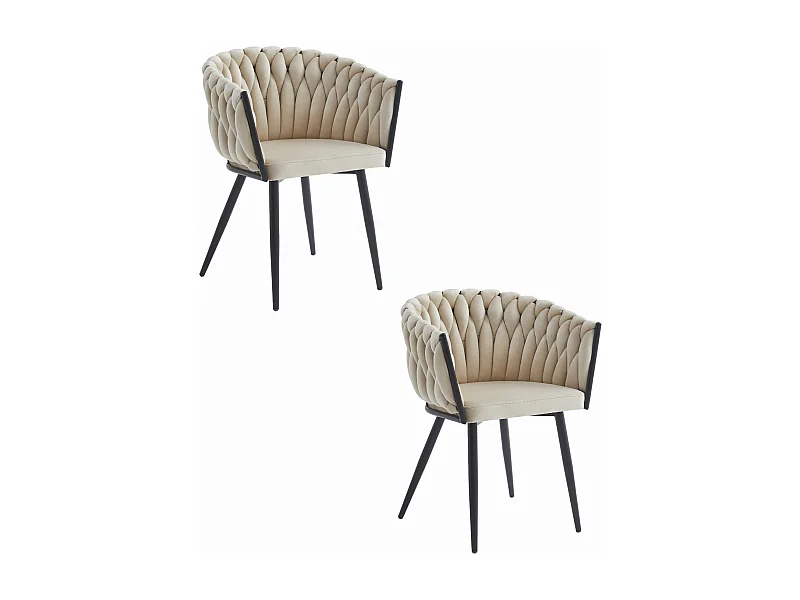 Valora MAYAN CHAIR Beige Velvet Gambe Nere x2