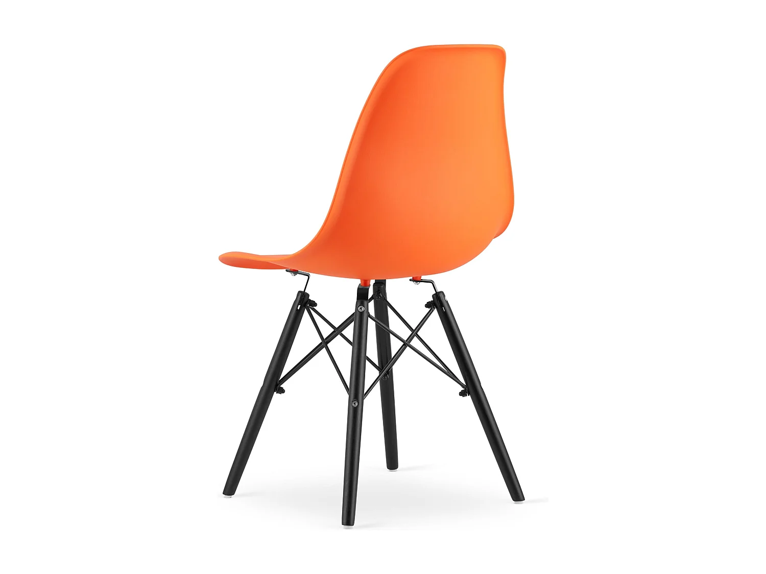 Valora OSAKA Chaise ergonomique orange et pieds noirs pour salon x2