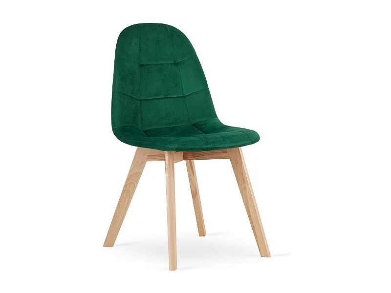Sedia Valora NUUC in velluto verde scuro, design ergonomico
