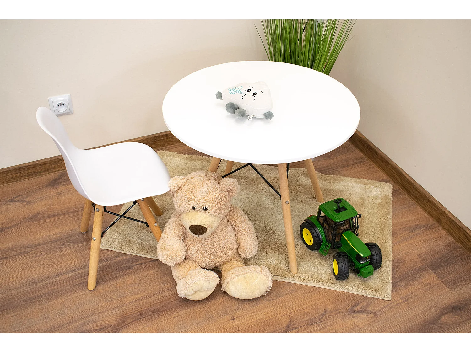 Valora ZUBI Chaise ergonomique pieds en hêtre blanc pour enfants x3