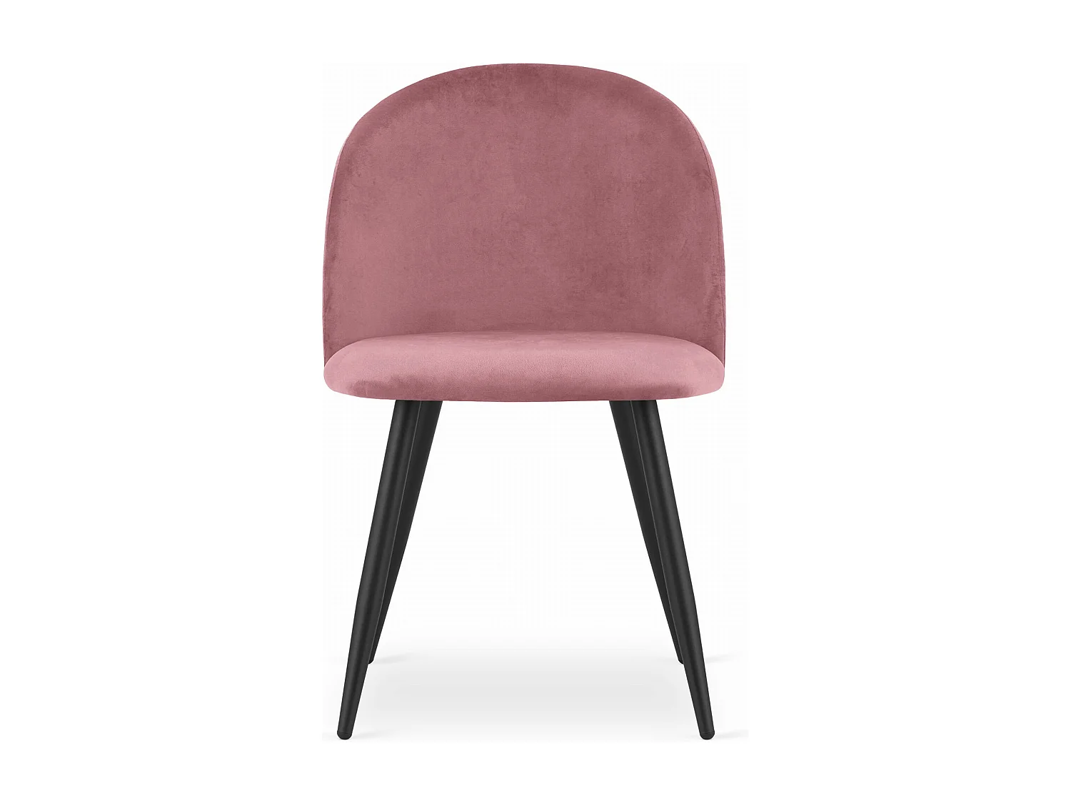 Sedia Valora BELLO in velluto rosa scuro con gambe nere