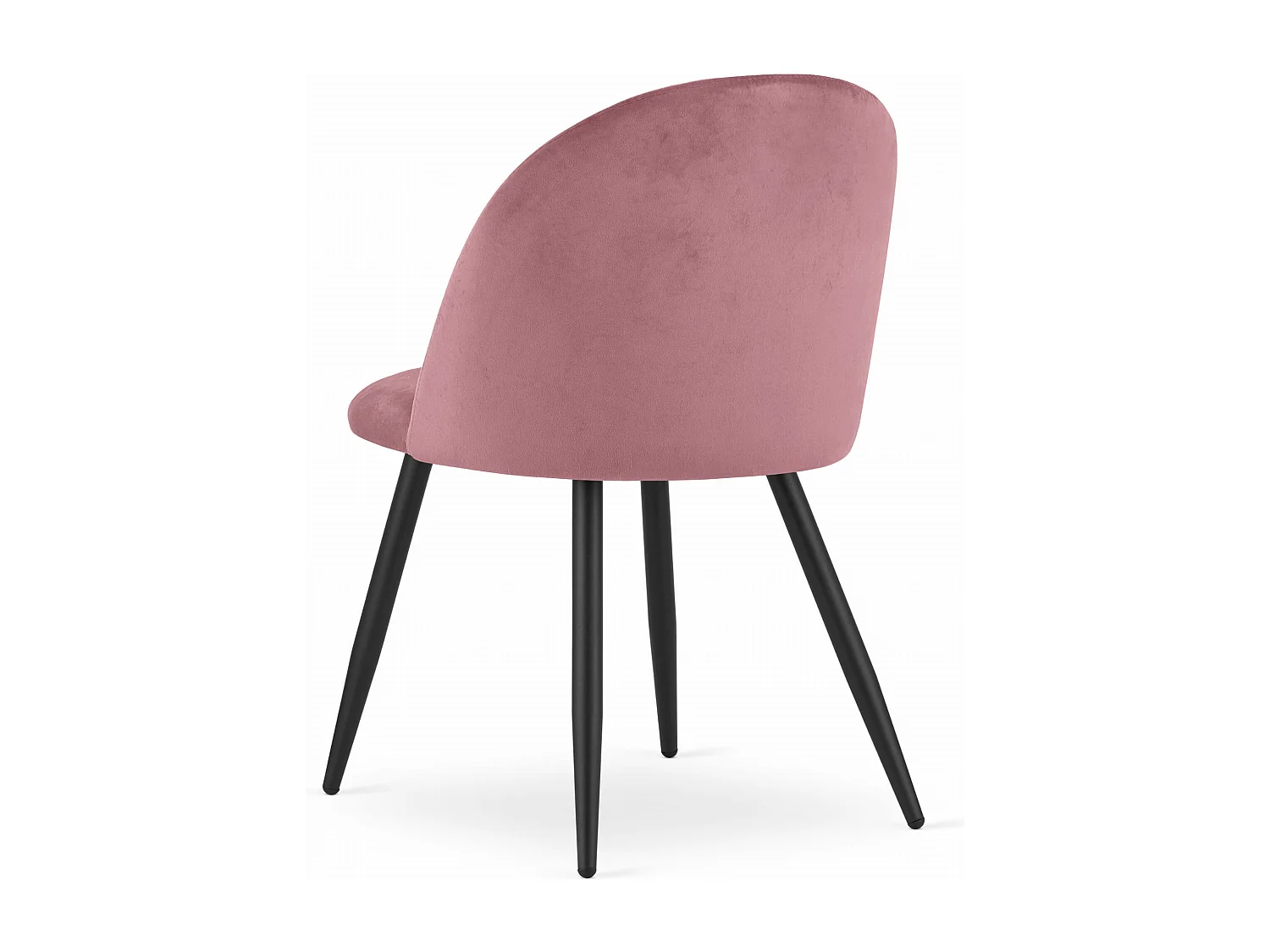 Sedia Valora BELLO in velluto rosa scuro con gambe nere