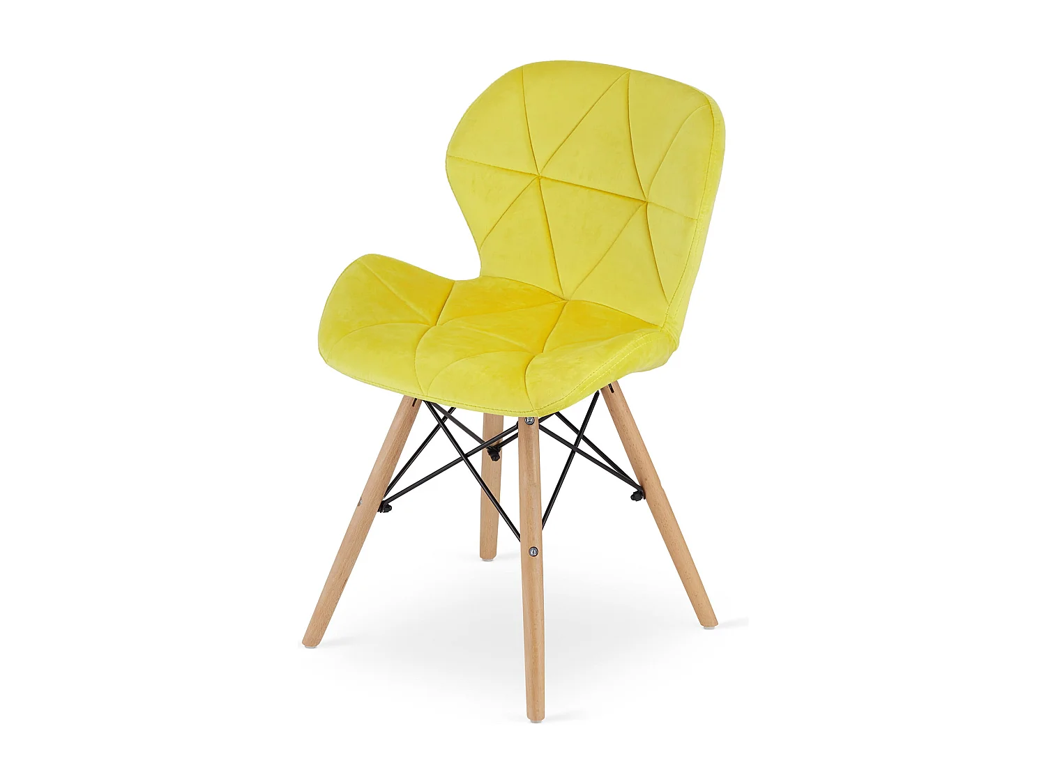 Valora WAKO Fauteuil en velours jaune, design moderne, pour salon (x2)