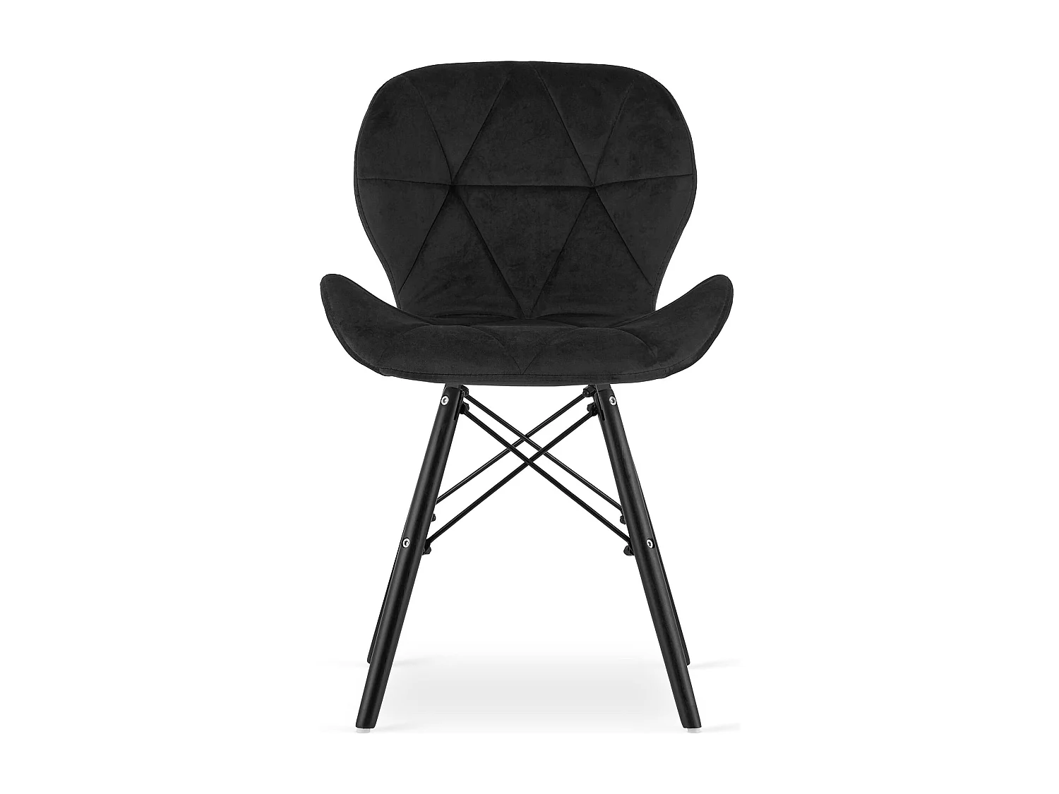 Valora WAKO Fluweelstoel Modern Design Zwart x4